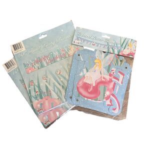 Vintage 90s Fairy Princess Thumbelina Birthday Party Pastel Decor Banner Set